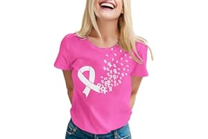 BSWFA Cancer du Sein Octobre Rose T-Shirt, Ruban Rose de Sensibilisation au Cancer du Sein d'Octobre T-Shirt Pas Cher T Shirt Femme Grande Taille Sexy