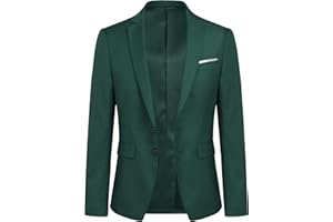YOUTHUP Blazer Homme Slim Fit Veste de Costume Formel 2 Boutons Veston Classqiue Couleur Unie Mariage d'affaires
