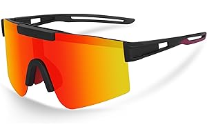 Aullwyr Lunette de Vitesse Cyclisme P-V Lunettes de Soleil Homme Polarisées Lunette Vélo Moto Sport Ski la Course Conduite pour Homme Femme Protection UV400