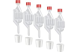 MEZOKUCEL Gorgogliatore Fermentazione Plastica,Gorgogliatore HASLED con Tappi in Gomma,Airlock di Fermentazione la Produzione di Birra,Vino,Sottaceti (plastica)