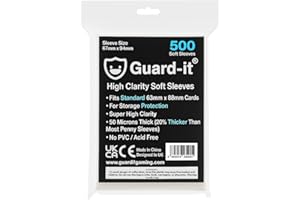 Guard-it - 500 High Clarity Penny Sleeves - 50 Micron Standard Size Soft Card Sleeves for Pokemon, Magic The Gathering and Sports Cards