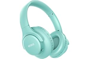 KVIDIO Bluetooth Headphones Over Ear, 65 Hours Playtime Wireless Headphones with Microphone, Foldable Lightweight Headset with Deep Bass,HiFi Stereo Sound for Travel Work PC Cellphone (Green)