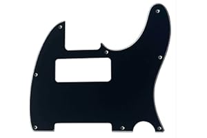 GONGMUS Compatible avec les pickguard de guitare Fender Esquire 8 trous Telecaster P90 (3 plis noir)
