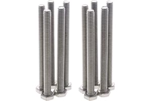 MroMax 1/4"-20 x 3" UNC Viti a testa esagonale A2-70(304) in acciaio inox completamente filettato, 10 pezzi