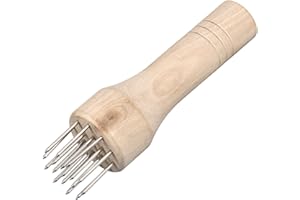 sourcing map Stainless Steel Meat Tenderizer, Meat Mallet Needle Nails Kitchen Tools with Wooden Handle for Tenderizing Meats Steak Fish Chicken, White