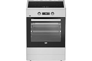 Beko FSM69301SXT Freistehender Herd, Multifunktionsofen mit Induktionskochfeld, 72 l Garraum-Volumen, 4 Kochzonen, 8 Heizarten, SteamAdd Dampffunktion, Multifunktionsdisplay, 1-fach Teleskopauszug