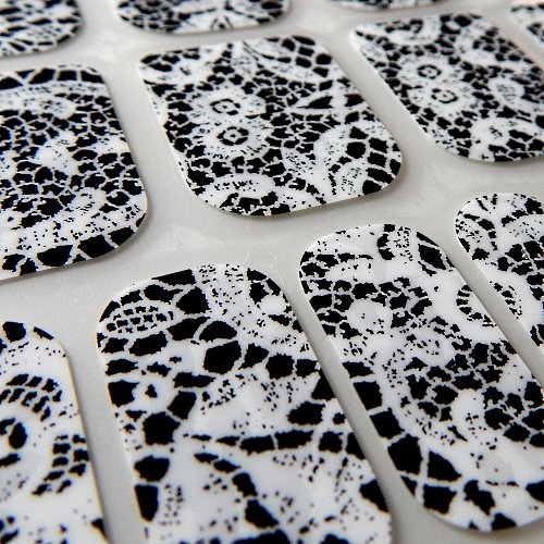 Chix Nails Nail Wraps White Black Lace Designer Fingers Toes Vinyl Foils Minx Trendy Style