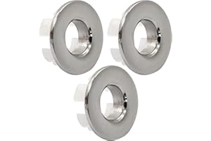 Cjueiom 3 Pcs Brushed Silver Sink Overflow Rings, Round Sink Overflow Drain, Sink Hole Cap Cover Insert in Hole for Kitchen, Bathroom, Hand Basins