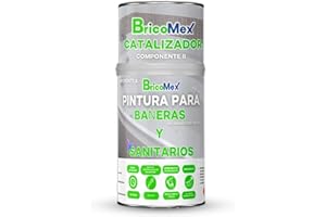 BRICOMEX Pintura para Bañeras Brillante con Acabado Cerámico de Dos Componentes 170+700 Ml (BLANCO)