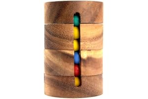 LOGICA GIOCHI Logica Juegos Art. Tantri - Rompecabezas de Madera Preciosa - Enigma de Cilindro Mágicos - Dificultad 3/6 Difícil - Serie Euclide