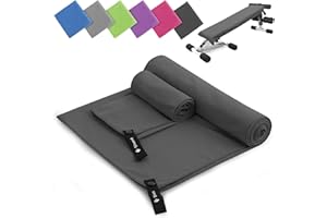 SINAND Zestaw ręczników z mikrofibry 2 sztuki | 180x60 cm ręcznik kąpielowy + 80x40 cm ręcznik do rąk | Szybkoschnący i ultra chłonny – Ręcznik sportowy do ćwiczeń, na kemping i podróże (w kolorze