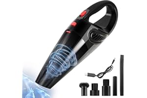 Barley Direct Aspirabriciole Senza Fili, Aspirapolvere Portatile Potente, 9000PA 120W Aspirabriciole Ricaricabile, Ricarica Rapida Per 3 Ore 20 Minuti Di Lavoro, Per Auto Ufficio Casa (Nero)