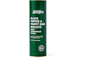 Josh & Jim's - Black Pepper & Poppy Seed Biscuits with Farmhouse Pickle, Cheeseboard Essential, High-Fibre, Low-Salt, UK-Made, Vegan & Ovo-Lacto, 250g