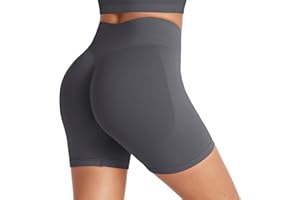 Zhiaek Short Sport Femme Push Up Scrunch Butt Legging Court Taille Haute Short Cycliste Opaque Shorts sans Couture pour Yoga Running Fitness Gym Course à Pied