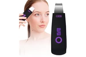 GESS Sonic Peel Star Face Pro ultradźwiękowe urządzenie do peelingu, mikrodermabrazja, terapia jonowa, ultradźwiękowa skórka do twarzy, mała, biała