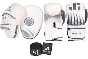 ULTRA FITNESS Boxing curved Hook and Jab Pads with Gloves and Hand Wraps Set boxercise MMA