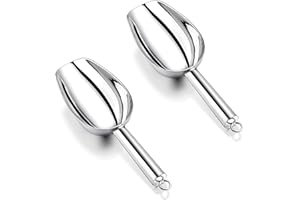 Joyfair Ice Scoop, Set of 2, Stainless Steel Weighing Scoop, Flour Scoop, Food Scoop, Bag Shovel, Filling Scoop for Kitchen, Bar, Buffet, Party, Garden, Versatile, Rustproof & Dishwasher Safe - 148 ml