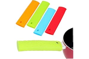 BYFRI 1 Pc Pan Pot Poignée Covers Poignée en Silicone Porte-antidérapante Cuisine Manches Grip Grip Casseroles Pièces Potholder Couleur Aléatoire