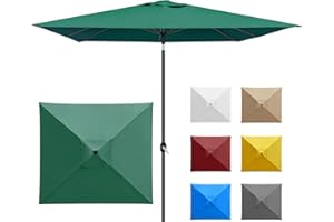 paramondo interpara Sonnenschirm quadratisch 3 x 3m grün + Gestell anthrazit, Hochwertiger Gartenschirm Marktschirm knickbar, Stabiler Terrasse Balkon Sonnenschirm eckig mit Kurbel
