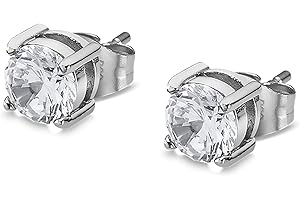 LOTUS STYLE Pendientes Hombre - Acero Inoxidable 316L - Cierre Seguro - Ligeros, Cómodos y Resistentes - Pendientes de Brillante 7.80 mm LS2167-4/1