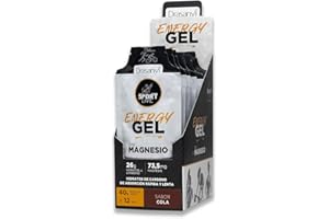 SPORT LIVE DRASANVI Gel Energético con Magnesio | Más Energía | Acelera la Recuperación Muscular | Rehidratación | Hidratos de Carbono de absorción rápida y lenta | Sabor Cola | 12 uds x 40g