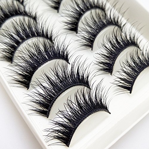 Bluelans® 10 Paar Handgemacht Quer Lange Falsche Künstliche Wimpern Natürlich Schwarz Eyelashes Wimpernverlängerung Make-up - 4