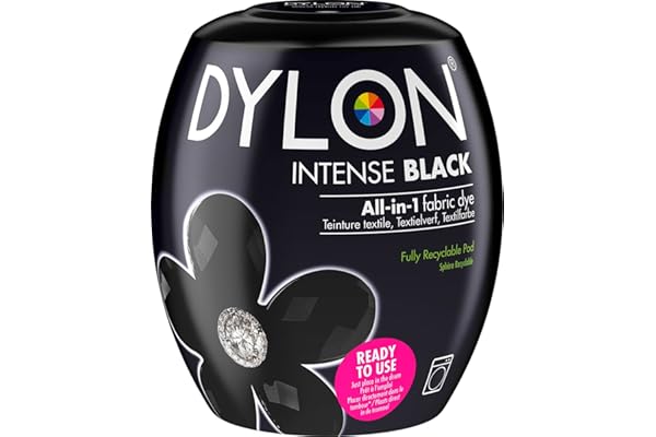 Dylon Teinture Textile pour Machine à Laver, Noir - Intense Black, 8.5 x 8.5 x 9.9 cm