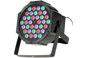 CLICLED Faro Proiettore Strobo 36 LED RGB Stroboscopica Luce Discoteca Effetto Party Sensore Sonoro (Sound Control) Design Slim e Leggero