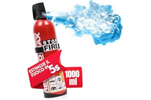 notlok Safety Work - Estintore Casa - Spruzzino Estintore 1000 ml | Contro Tutti Gli Incendi A B & E < 1000 V | Mini Estintore Auto, Estintori per Casa, Estintore Barca, Estintore Camper