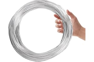 Cumilo 10m Silver Aluminium Craft Wire, 18 Gauge, Suitable for Jewelry Making, Crafting, Artistic Purposes