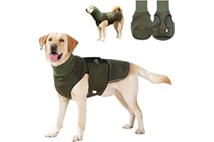 ECLOVE Atmungsaktiver Beruhigungswesten für Hunde, Anti Stress Weste für Hunde mit Ohrenschützer & Kapuze, Beruhigender Hundemantel Einfachen Einstellung, Hund Beruhigungsweste Relieve Nervöser (Grün, XL)