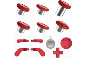 YUNMGALH Elite Series 2 Controller Accessories Kit - Thumbsticks, D-Pads and Trigger Paddles with Storage Case (Red)