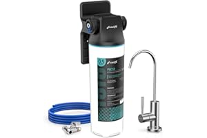 Frizzlife SW10F filtro per acqua sotto il lavello con rubinetto in nichel spazzolato, certificato NSF/ANSI 53&42, riduce al 99,99% piombo, cloro, cattivo gusto e odore, 8K galloni, 0,5 micron.