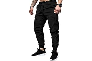 JMIERR Pantalon de Cargo Homme Sport Jogging Pantalons Multi Poches Ceinture Élastique