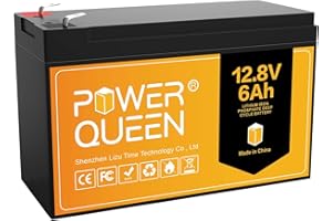 Power Queen Batterie Lithium 12V 6Ah Batterie LiFePO4 à Décharge Profonde 2000+ Cycles Rechargeable avec Protection BMS IP65 pour Camping-Car Scooter d'Enfant Outil électrique Bateau Marin Solaire
