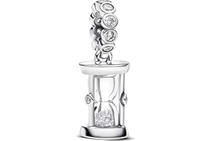 PANDORA Moments Sanduhr Charm-Anhänger aus Sterling-Silber mit Zirkonia, Kompatibel ME und Moments, 794140C01