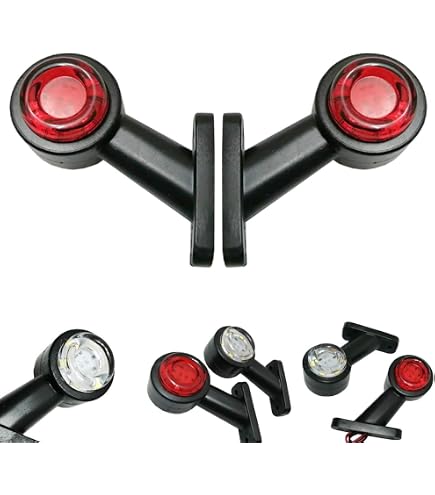 Lot 2 Feux Latéraux LED Rouge/Blanc/Orange 12V - Éclairage Remorque, Bus, SUV, Caravane, Camionnette - Ultra Lumineux