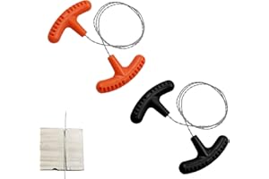 BFUZXY Lot de 2 Scie à Fil en Acier Inoxydable, Seilsäge, Drahtsäge Portable 68cm pour Tuyaux PVC, Handsäge Kette Anti-Rouille, Outil de Survie Hand Drahtsäg pour Camping, Randonnée et Aventures en Plein Air