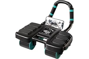 FNAEKIER Ab Roller Wheel - Automatic Rebound Abdominal Wheel With 6 Elbow Supports, Four-Wheel Design, Plank Exercise Roller For Abdominal & Core Strength Training Multicolor