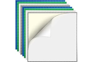 Etarnfly 8 Pack Peel and Stick Baseplates, 25.5 x 25.5 cm Classic Building Board Base Plates 100% Compatible with All Major Brands, White/Blue/Green/Grey