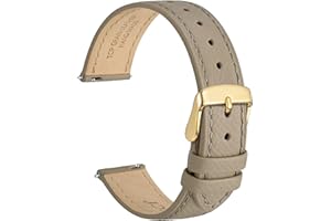 WOCCI Grace Cinturino per Orologio, Pelle Grana Superiore, Sgancio Rapido, Cinturini di Ricambio, Fibbia in Acciaio Inossidabile, Larghezza di Banda 12mm 14mm 16mm 18mm 20mm