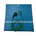 Grounding Mat Pad Earthing Sheet With 3 pin Grounding Plug 1.5 meter Wire length for Grounding Human body volatge Removing Electrostatic charge from human Body (10x10 Inch, Blue)