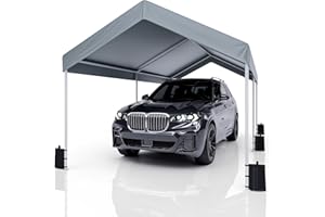 REBONGKI Carport 3x6 m Zeltgarage Carport mit Dach, UV-beständig wasserdicht Garagenzelt Unterstand Lagerzelt Weidezelt Garagenüberdachung für Auto, LKW, SUV, Boot, Auto Garage Zelt für Garten Party