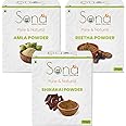 Sona Healthcare Amla, Reetha, Shikakai Powder Combo powder Pack for Hair (Pack of 3, Total 300g Pack)