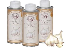 La Tourangelle – Knoblauchöl – Intensiver, köstlicher Geschmack von frischem Knoblauch für Ihr Fleisch, Ihre Pürees und Marinaden – 250 ml – 3er-Pack