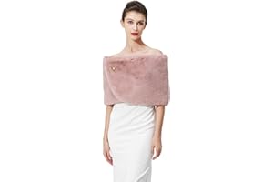 BEAUTELICATE Faux Fur Wrap Shawl Women’s Shrug Bridal Bridesmaid Stole for Winter Wedding Party Evening