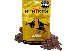 Hunters Biltong - Classic Biltong, 250g pack high Protein, low fat, Thin Tender Slices of authentic Beef Biltong, beef Jerky, MSG Free, Convenient Snack
