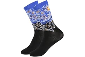 BONANGEL Men's Fun Dress Socks, Crazy Christmas Socks Colorful Funky Novelty Funny Casual Cotton Office Birthday Socks for Men Dad