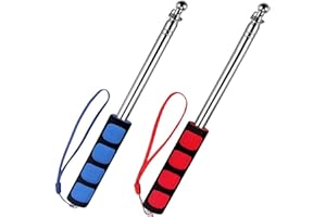 FIBOUND 2 Pièces Mât Drapeau Télescopique, Mât Drapeau Extensible Portable, Mât de Drapeau Pliable, Mât de Drapeau de Guides Touristiques, Mât de Drapeau Rétractable Multifonction, pour Guides Touristiques
