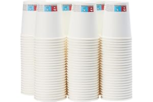 Amazon Basics Gobelets en carton pour boissons chaudes, 207 ml, 150 unité, lot de 1, Carton, Polyéthylène, Blanc